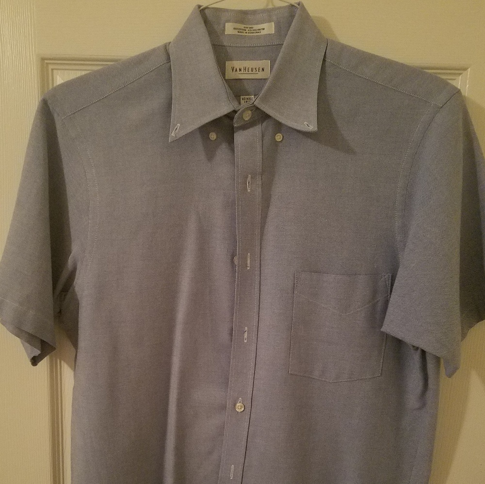 Van Heusen Blue short sleeve Oxford button down